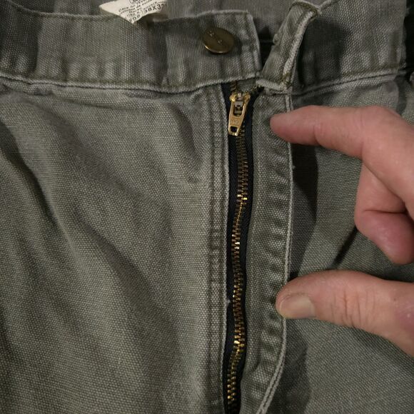 Carhartt Canvas Carpenter Work Pants 38x32 Mens Gray Cargo Cotton Jeans Utility - Picture 14 of 16